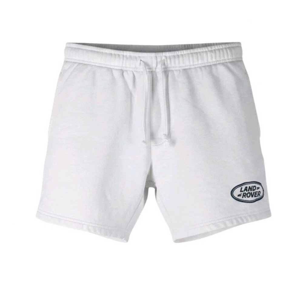 PacSun Land Rover Sweat Shorts Mens M Fleece White Drawstring Embroidered Logo